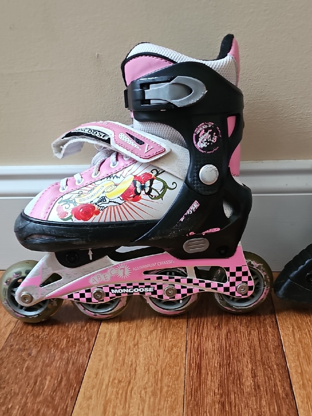 Mongoose Kids Pink and Black Adjustable Inline Skates